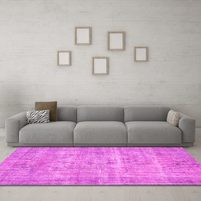 Machine Washable Abstract Pink Contemporary Rug in a Living Room, wshcon1313pnk