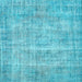 Square Machine Washable Abstract Light Blue Contemporary Rug, wshcon1313lblu