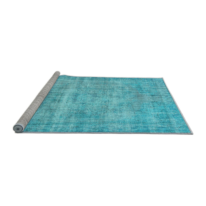 Sideview of Machine Washable Abstract Light Blue Contemporary Rug, wshcon1313lblu