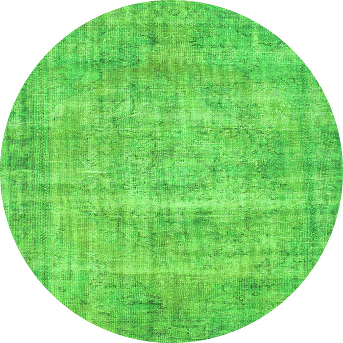 Square Abstract Green Contemporary Rug, con1313grn