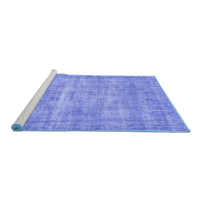 Sideview of Machine Washable Abstract Blue Contemporary Rug, wshcon1313blu
