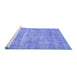 Sideview of Machine Washable Abstract Blue Contemporary Rug, wshcon1313blu