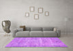 Machine Washable Abstract Purple Contemporary Area Rugs in a Living Room, wshcon1313pur