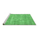 Sideview of Machine Washable Abstract Emerald Green Contemporary Area Rugs, wshcon1313emgrn