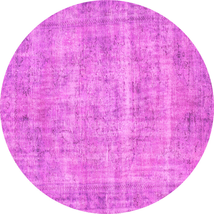 Round Abstract Pink Contemporary Rug, con1313pnk