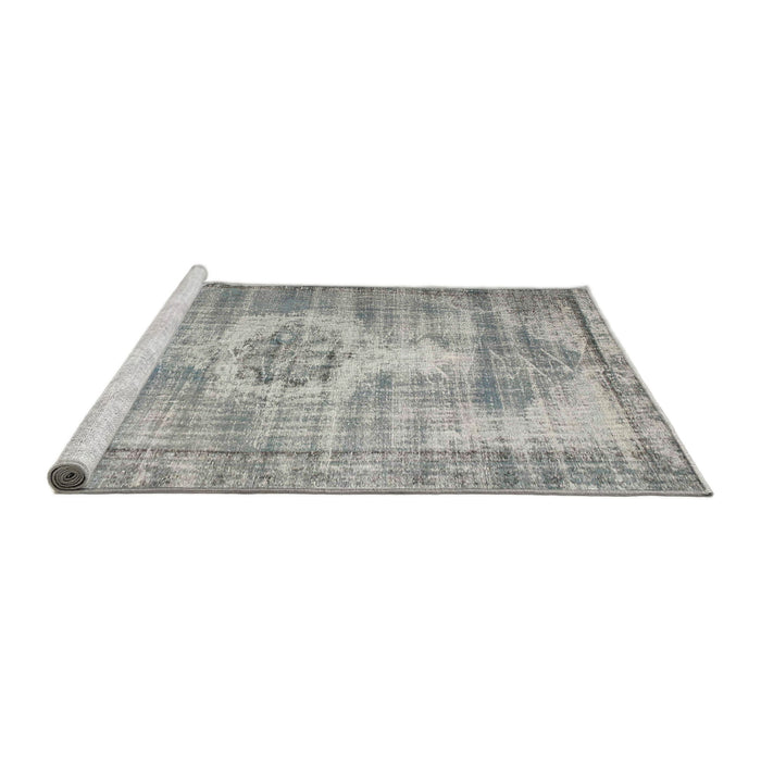 Serging Thickness of Machine Washable Contemporary Pale Silver Gray Rug, wshcon1314