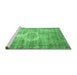 Sideview of Machine Washable Abstract Emerald Green Contemporary Area Rugs, wshcon1314emgrn