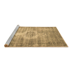 Sideview of Machine Washable Abstract Brown Contemporary Rug, wshcon1314brn