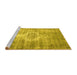 Sideview of Machine Washable Abstract Yellow Contemporary Rug, wshcon1314yw