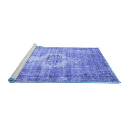 Sideview of Machine Washable Abstract Blue Contemporary Rug, wshcon1314blu