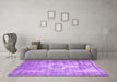 Machine Washable Abstract Purple Contemporary Area Rugs in a Living Room, wshcon1314pur