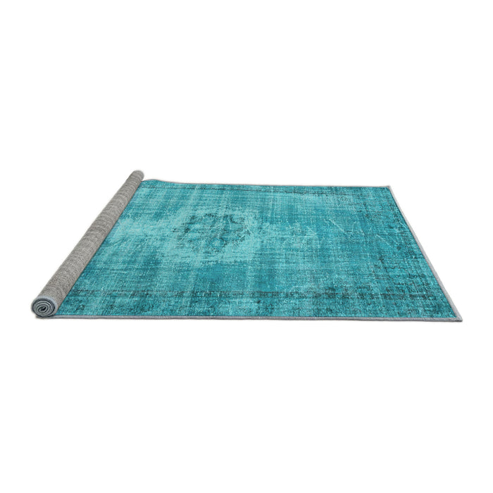 Sideview of Machine Washable Abstract Light Blue Contemporary Rug, wshcon1314lblu