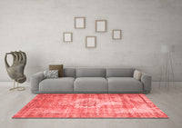 Machine Washable Abstract Red Contemporary Rug, wshcon1314red