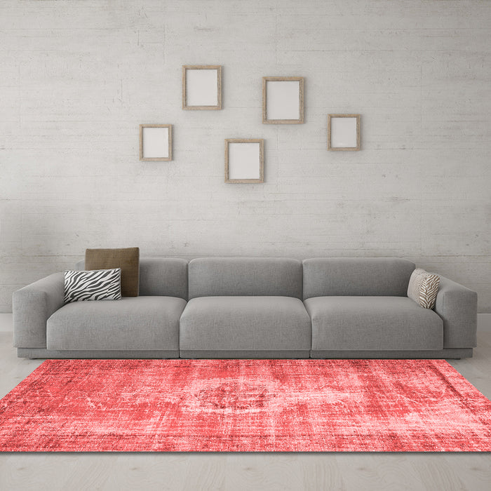 Contemporary Red Washable Rugs