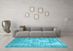 Machine Washable Abstract Light Blue Contemporary Rug in a Living Room, wshcon1314lblu