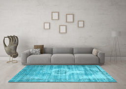 Machine Washable Abstract Light Blue Contemporary Rug in a Living Room, wshcon1314lblu