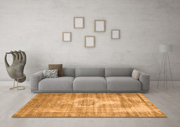 Machine Washable Abstract Orange Contemporary Area Rugs in a Living Room, wshcon1314org