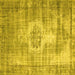 Square Abstract Yellow Contemporary Rug, con1314yw