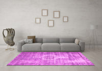 Machine Washable Abstract Pink Contemporary Rug, wshcon1314pnk