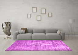 Machine Washable Abstract Pink Contemporary Rug in a Living Room, wshcon1314pnk