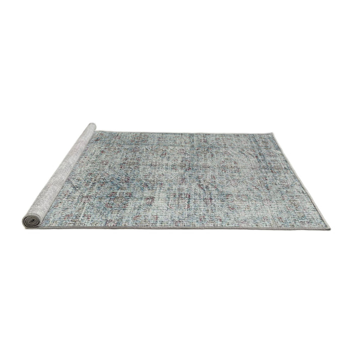 Serging Thickness of Machine Washable Contemporary Grey Gray Rug, wshcon1315