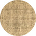 Round Machine Washable Abstract Brown Contemporary Rug, wshcon1315brn