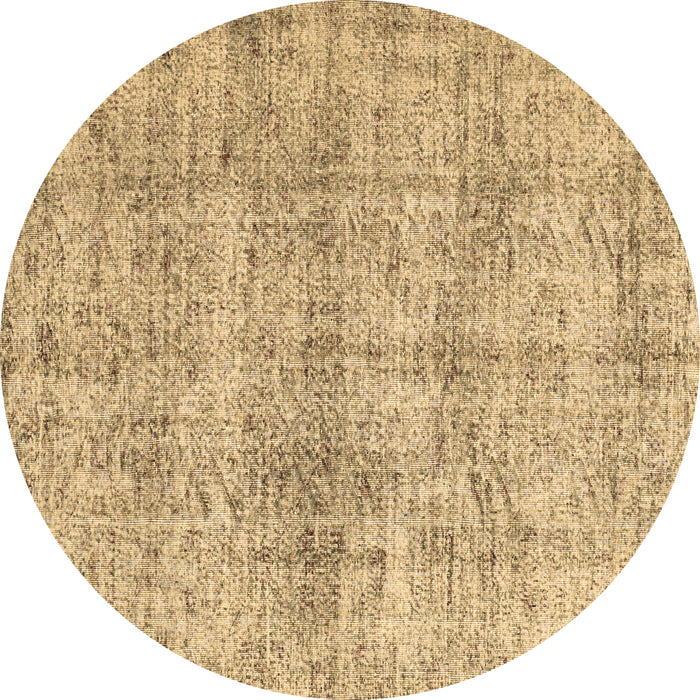 Round Abstract Brown Contemporary Rug, con1315brn