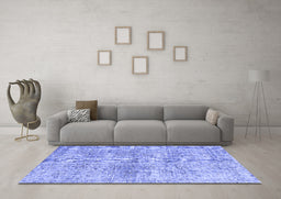 Machine Washable Abstract Blue Contemporary Rug in a Living Room, wshcon1315blu