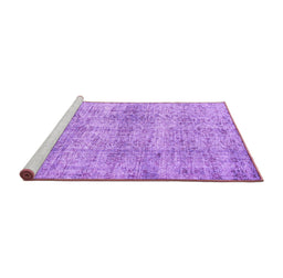 Sideview of Machine Washable Abstract Purple Contemporary Area Rugs, wshcon1315pur