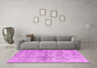 Machine Washable Abstract Pink Contemporary Rug in a Living Room, wshcon1315pnk