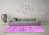 Machine Washable Abstract Pink Contemporary Rug, wshcon1315pnk