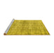 Sideview of Machine Washable Abstract Yellow Contemporary Rug, wshcon1315yw