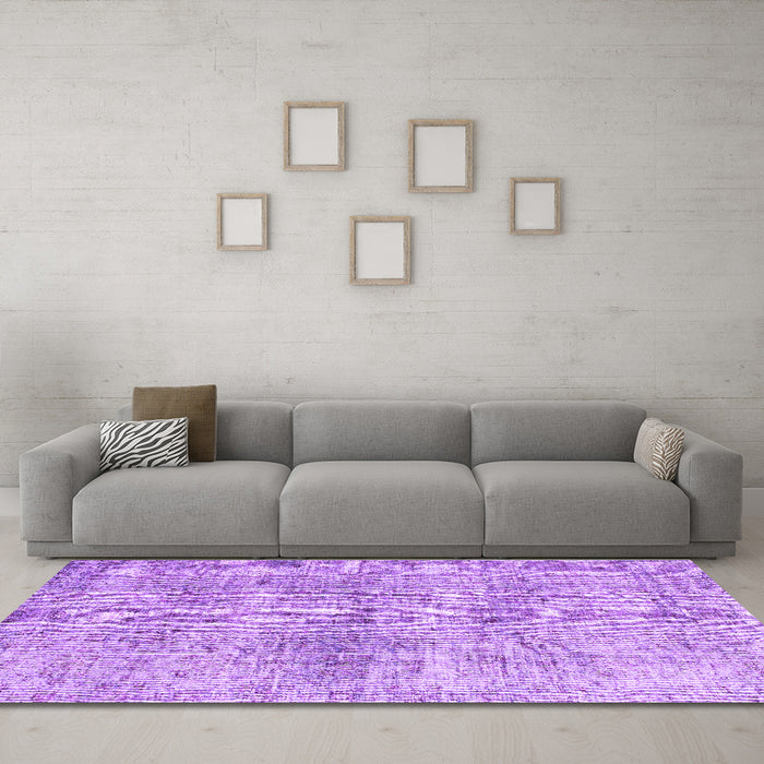 Machine Washable Abstract Purple Contemporary Area Rugs in a Living Room, wshcon1315pur