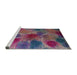 Serging Thickness of Machine Washable Contemporary Dark Raspberry Purple Rug, wshcon1316