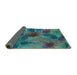 Sideview of Abstract Turquoise Contemporary Rug, con1316turq