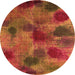 Square Abstract Orange Contemporary Rug, con1316org