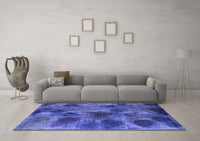 Machine Washable Abstract Blue Contemporary Rug, wshcon1316blu