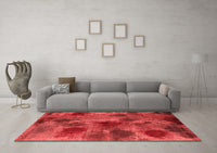 Machine Washable Abstract Red Contemporary Rug, wshcon1316red