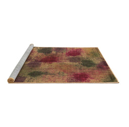 Sideview of Machine Washable Abstract Brown Contemporary Rug, wshcon1316brn