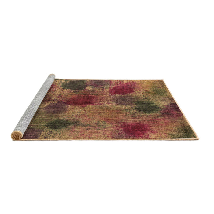 Sideview of Machine Washable Abstract Brown Contemporary Rug, wshcon1316brn