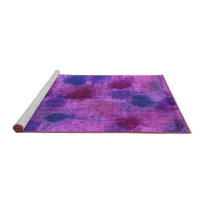 Sideview of Machine Washable Abstract Purple Contemporary Area Rugs, wshcon1316pur