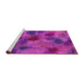 Sideview of Machine Washable Abstract Pink Contemporary Rug, wshcon1316pnk