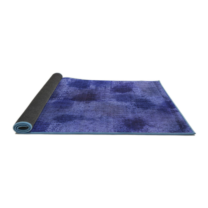 Sideview of Abstract Blue Contemporary Rug, con1316blu