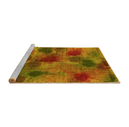 Sideview of Machine Washable Abstract Yellow Contemporary Rug, wshcon1316yw