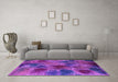 Machine Washable Abstract Purple Contemporary Area Rugs in a Living Room, wshcon1316pur