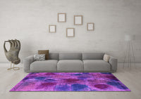 Machine Washable Abstract Purple Contemporary Rug, wshcon1316pur