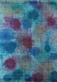 Abstract Light Blue Contemporary Rug, con1316lblu