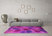 Machine Washable Abstract Pink Contemporary Rug in a Living Room, wshcon1316pnk