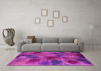 Machine Washable Abstract Pink Contemporary Rug, wshcon1316pnk