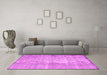 Machine Washable Abstract Pink Contemporary Rug in a Living Room, wshcon1317pnk